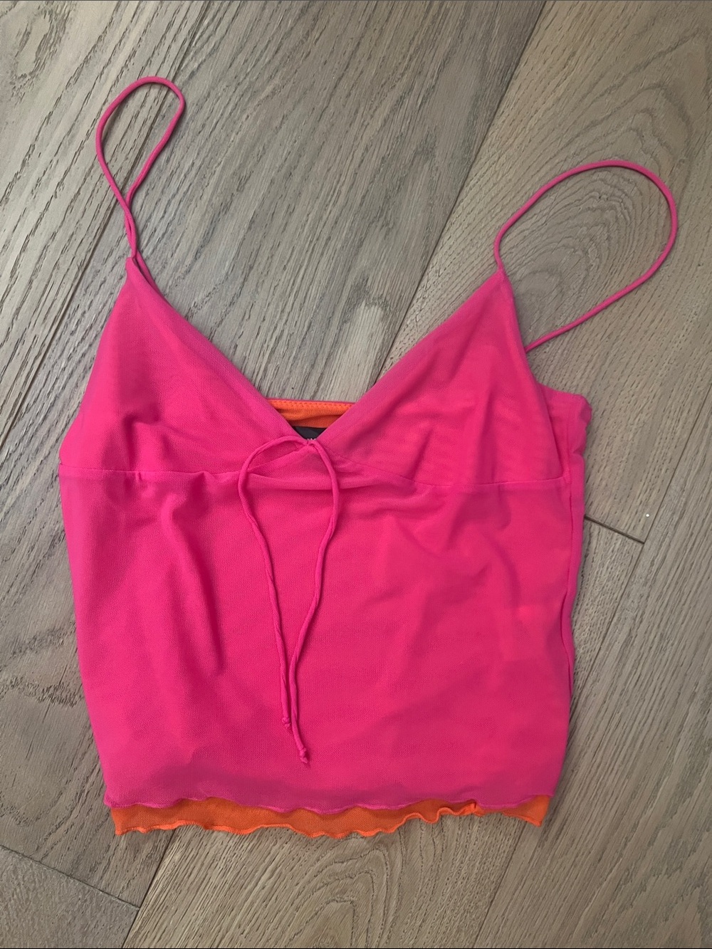 Women’s Pink Double-Layer Cami Tank Top
